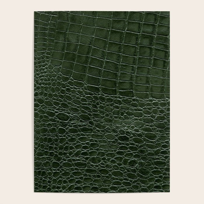 Green faux leather pattern Poster Gallery Image 4