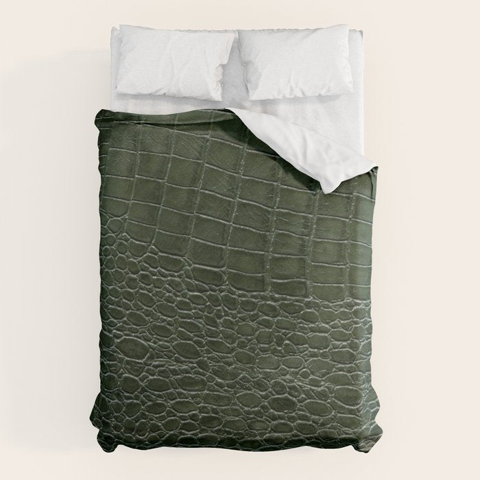 Green faux leather pattern Duvet Cover Gallery Image 6