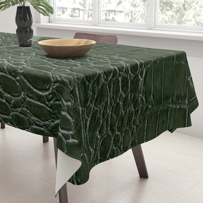 Green faux leather pattern Tablecloth Gallery Image 3