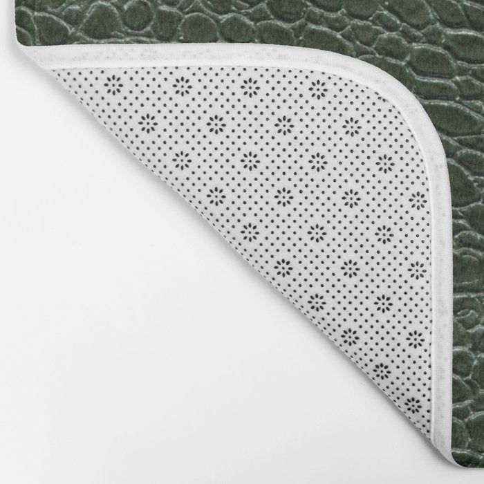 Green faux leather pattern Bath Mat Gallery Image 2
