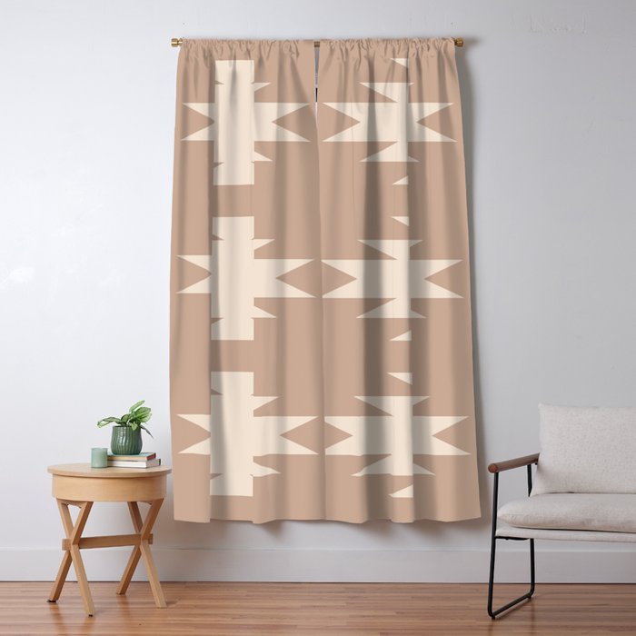 Geometric Southwestern Minimalism - Neutral Natural Beige Window Curtain Gallery Image 1