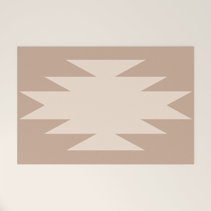 Geometric Southwestern Minimalism - Neutral Natural Beige Welcome Mat Gallery Image 1