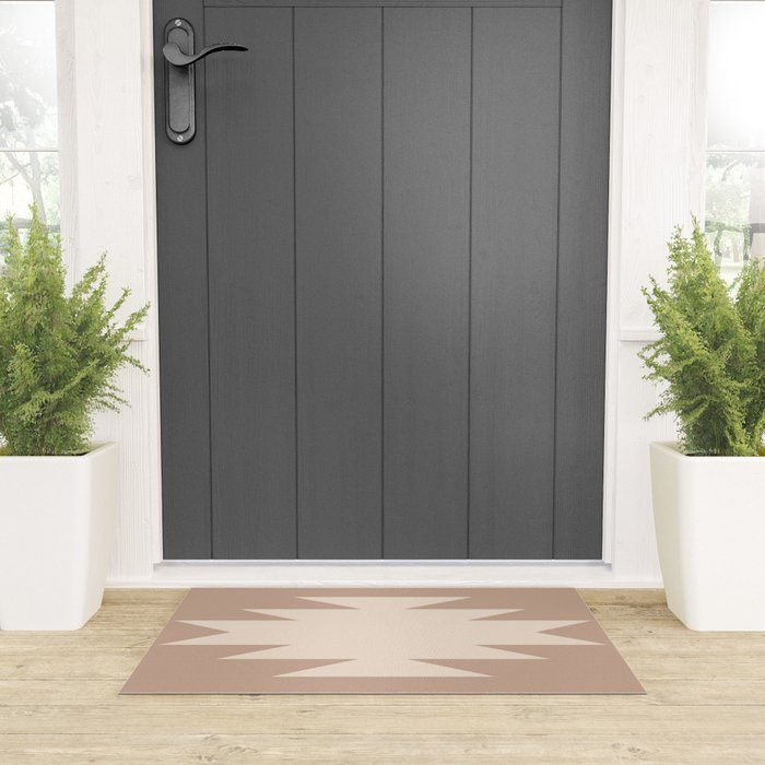 Geometric Southwestern Minimalism - Neutral Natural Beige Welcome Mat Gallery Image 3