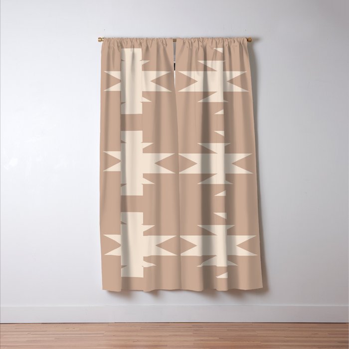 Geometric Southwestern Minimalism - Neutral Natural Beige Window Curtain Gallery Image 3