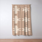 Geometric Southwestern Minimalism - Neutral Natural Beige Window Curtain Gallery Image 3