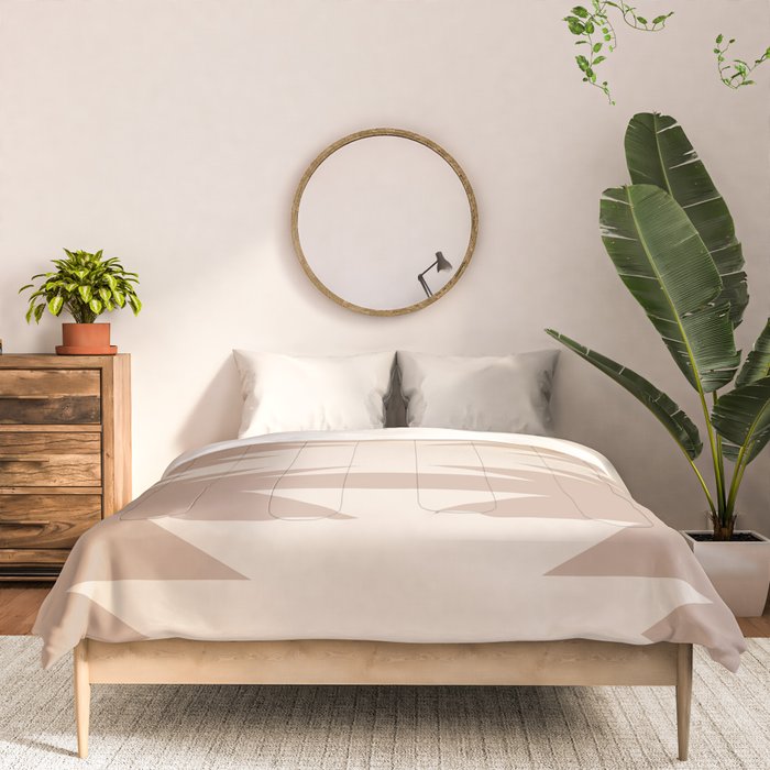 Geometric Southwestern Minimalism - Neutral Natural Beige Comforter Gallery Image 3