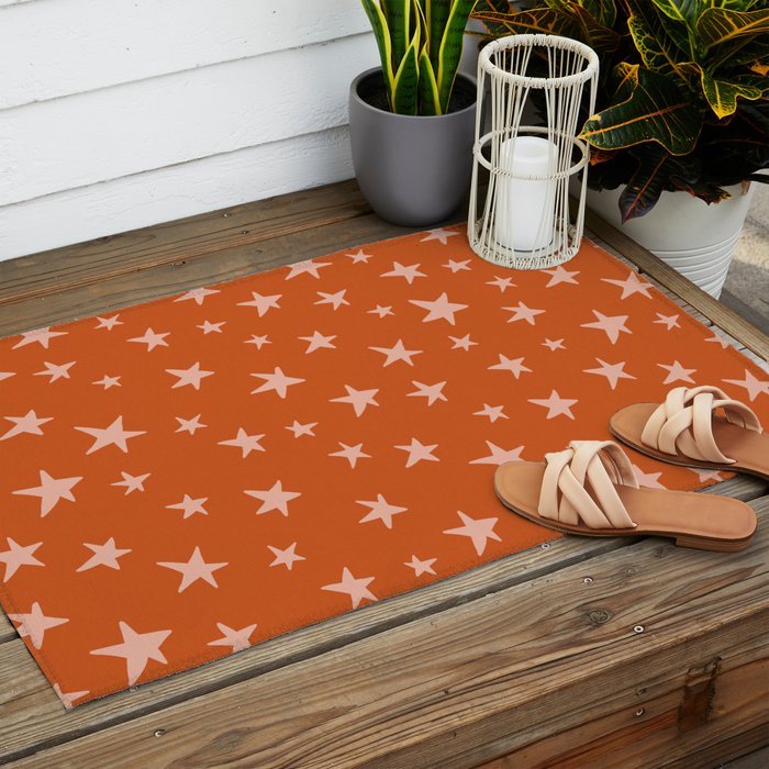 Stars Pumpkin Spice Outdoor Rug Gallery Image 2