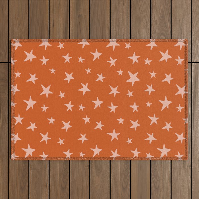 Stars Pumpkin Spice Outdoor Rug Gallery Image 1