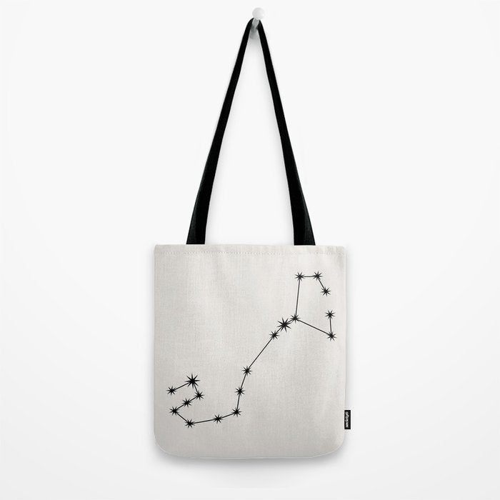 Scorpio Zodiac Star Constellation Line Art White Tote Bag Gallery Image 2