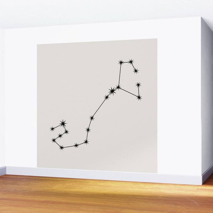 Scorpio Zodiac Star Constellation Line Art White Wall Mural Gallery Image 2