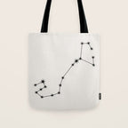 Scorpio Zodiac Star Constellation Line Art White Tote Bag Gallery Image 1