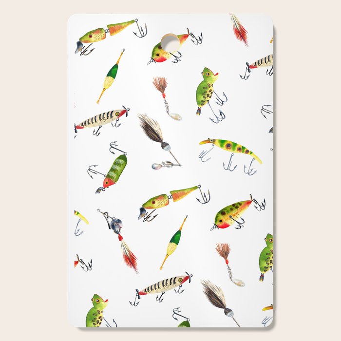 Vintage Fishing Lures Cutting Board Gallery Image 1