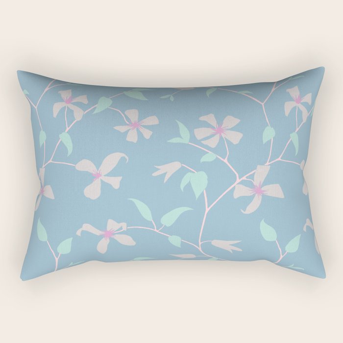 Floral Clematis Vine - Cool Summer Rectangular Pillow Gallery Image 2