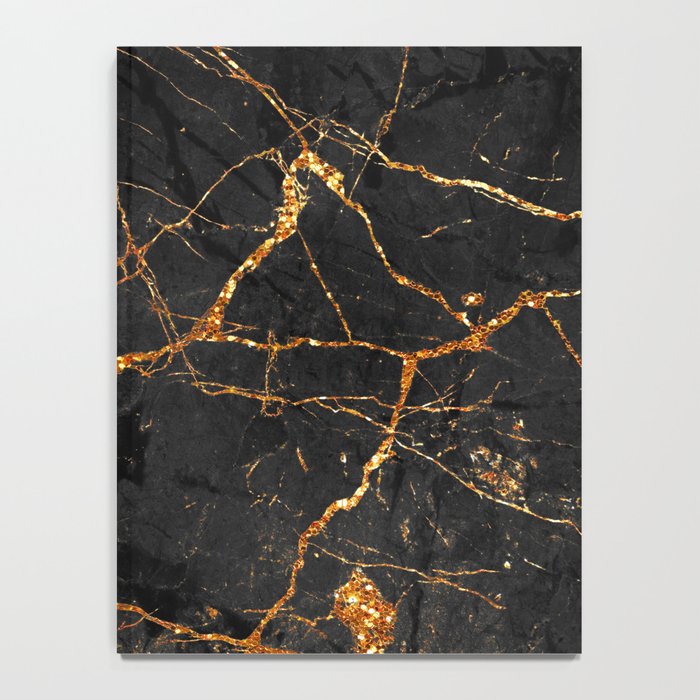 Black Malachite Marble With Gold Veins Notebook Gallery Image 4