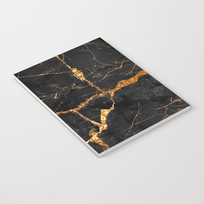 Black Malachite Marble With Gold Veins Notebook Gallery Image 3