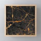 Black Malachite Marble With Gold Veins Mini Art Print Gallery Image 1