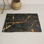 Black Malachite Marble With Gold Veins Rug Gallery Image 1