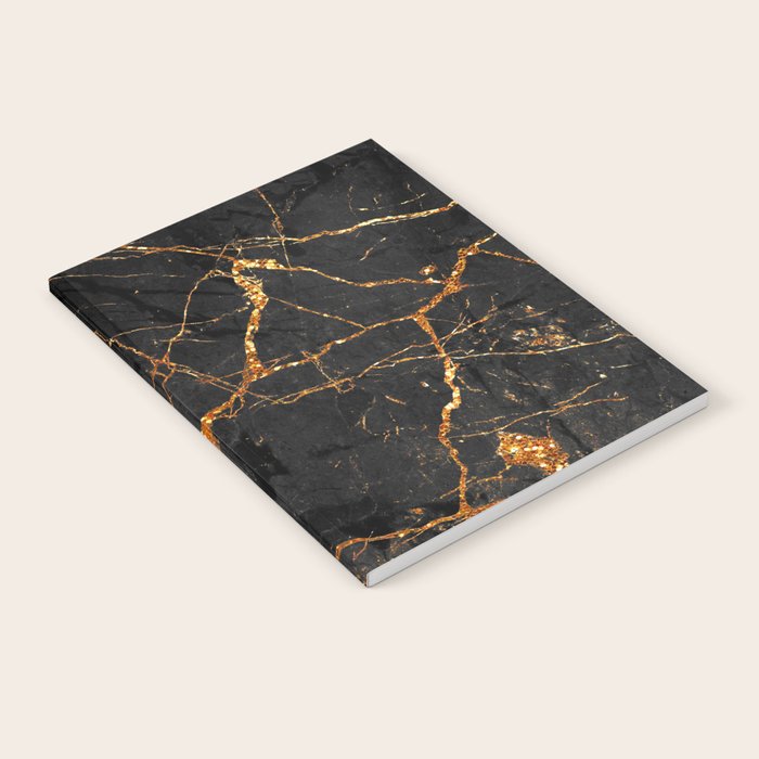 Black Malachite Marble With Gold Veins Notebook Gallery Image 2