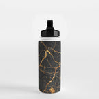 Black Malachite Marble With Gold Veins Water Bottle Gallery Image 2