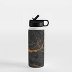 Black Malachite Marble With Gold Veins Water Bottle Gallery Image 1