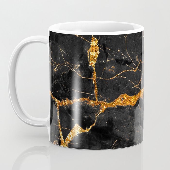 Black Malachite Marble With Gold Veins Coffee Mug Gallery Image 3