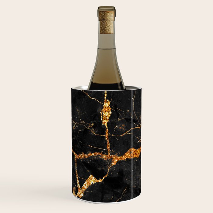 Black Malachite Marble With Gold Veins Wine Chiller Gallery Image 2