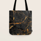 Black Malachite Marble With Gold Veins Tote Bag Gallery Image 1