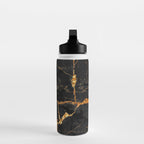 Black Malachite Marble With Gold Veins Water Bottle Gallery Image 3