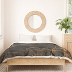Black Malachite Marble With Gold Veins Duvet Cover Gallery Image 3