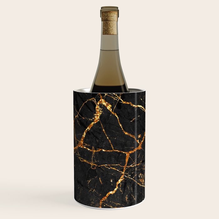 Black Malachite Marble With Gold Veins Wine Chiller Gallery Image 3