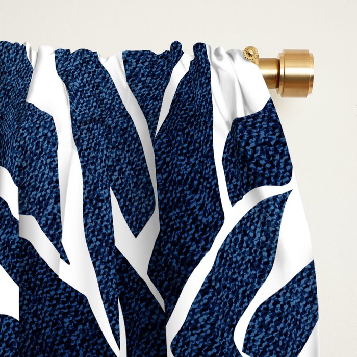 Pineapple Blue Denim Window Curtain Gallery Image 2