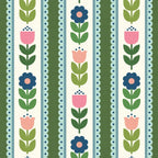 Scandi-Floral Stripes Green Pink Blue Coffee Mug Gallery Image 2