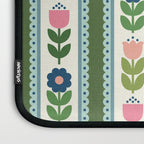 Scandi-Floral Stripes Green Pink Blue Laptop Sleeve Gallery Image 3