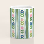 Scandi-Floral Stripes Green Pink Blue Coffee Mug Gallery Image 4