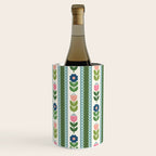 Scandi-Floral Stripes Green Pink Blue Wine Chiller Gallery Image 2