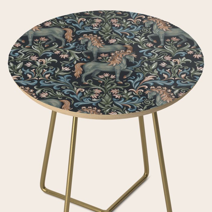 Whimsical Horses Botanicals II Side Table Gallery Image 2
