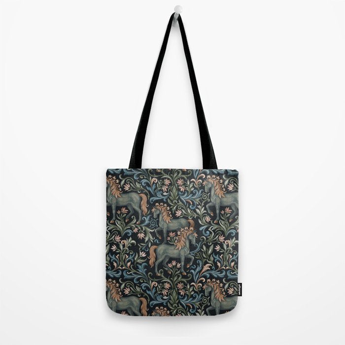 Whimsical Horses Botanicals II Tote Bag Gallery Image 2