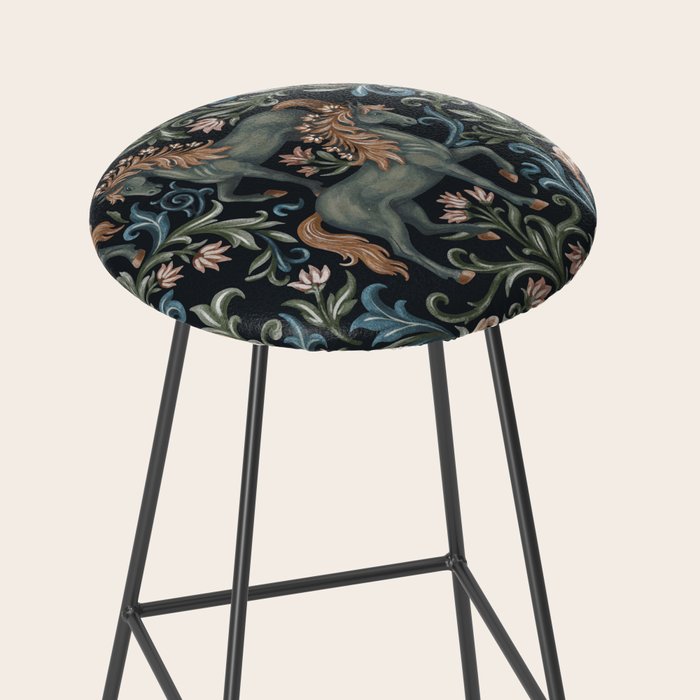 Whimsical Horses Botanicals II Stool Gallery Image 2