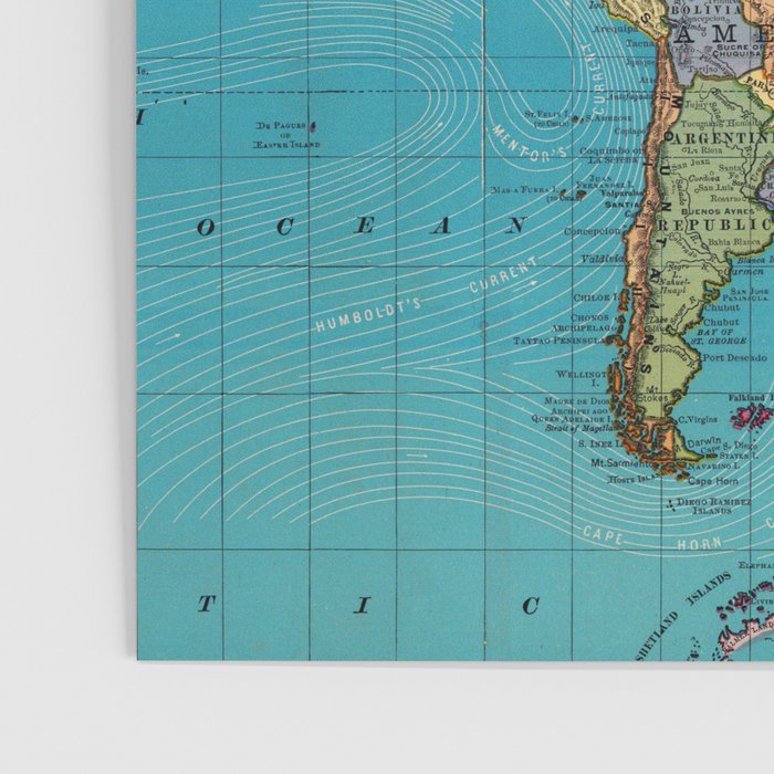 Vintage Map of The World (1897) Poster Gallery Image 3