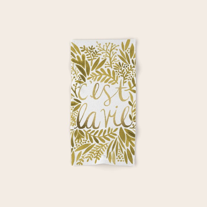 That's Life - Gold on Gold Bath Towel Gallery Image 1