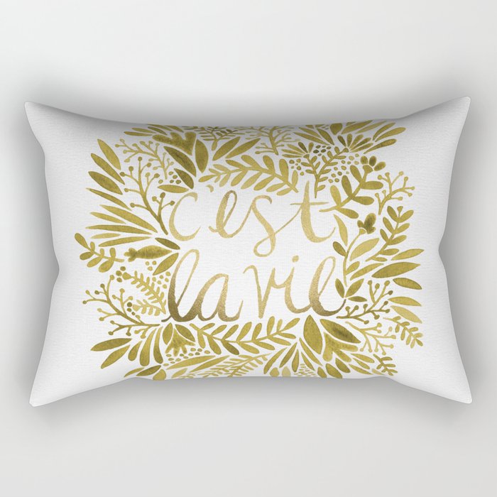 That's Life - Gold on Gold Rectangular Pillow Gallery Image 1