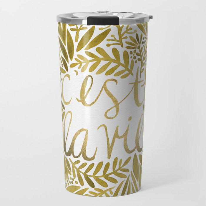 That's Life - Gold on Gold Travel Mug Gallery Image 1