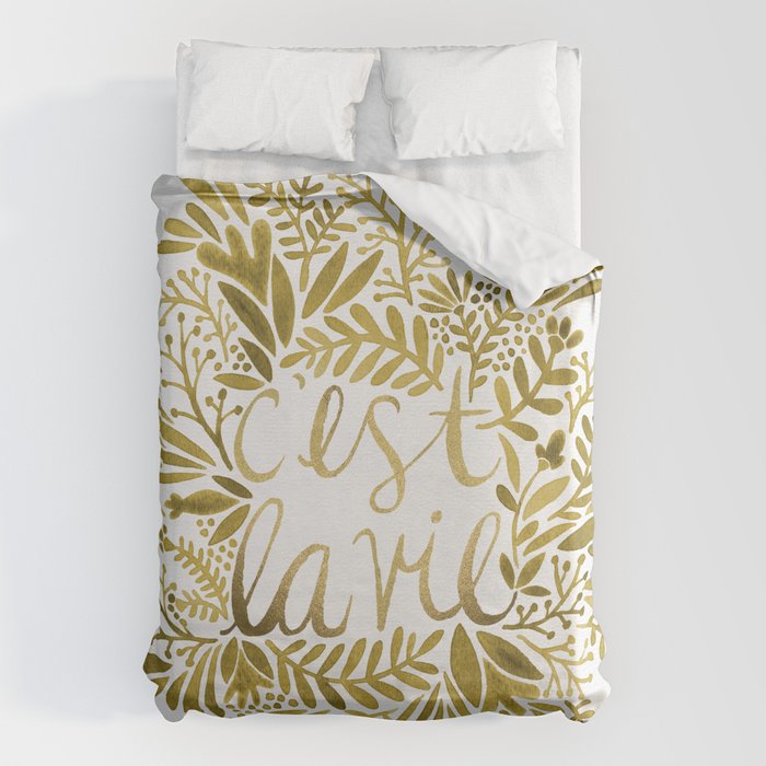 That's Life - Gold on Gold Duvet Cover Gallery Image 6