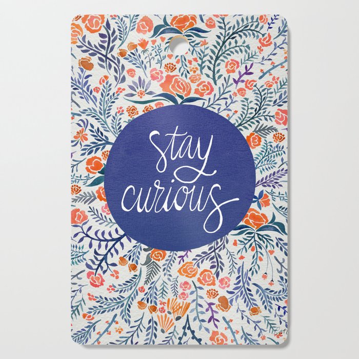 Stay Curious - Navy & Coral Cutting Board Gallery Image 1