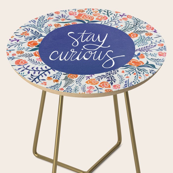 Stay Curious - Navy & Coral Side Table Gallery Image 2