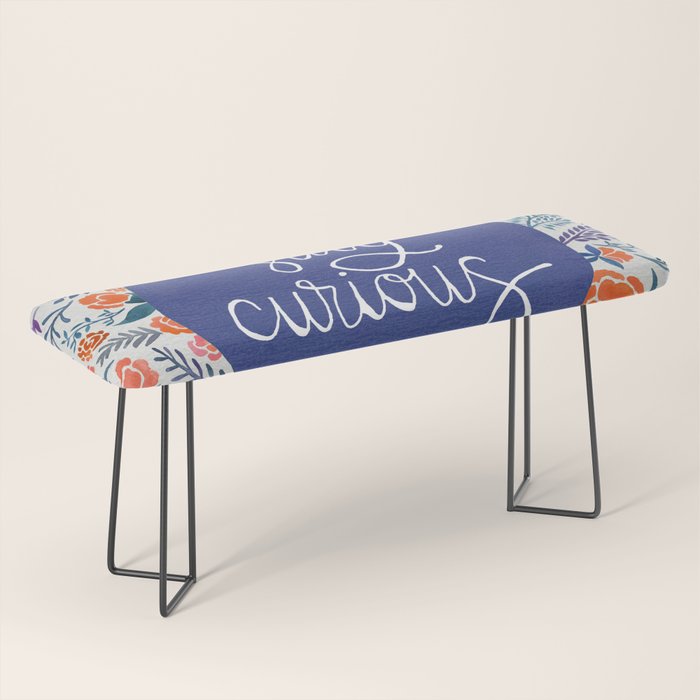 Stay Curious - Navy & Coral Bench Gallery Image 1