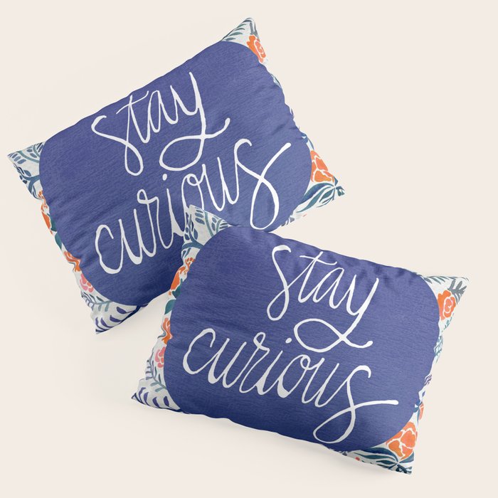Stay Curious - Navy & Coral Pillow Sham Gallery Image 3
