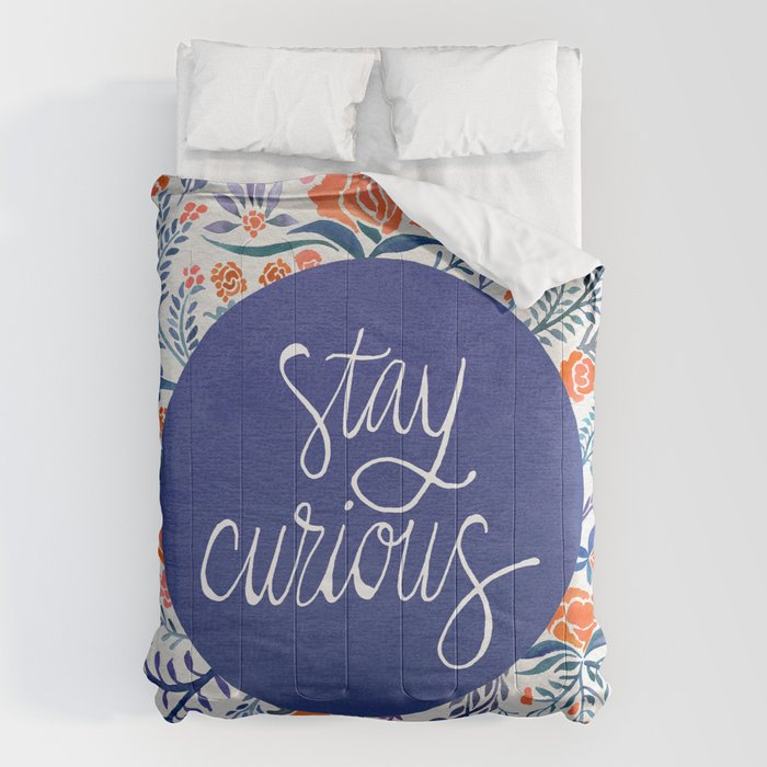 Stay Curious - Navy & Coral Comforter Gallery Image 6