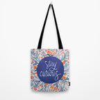 Stay Curious - Navy & Coral Tote Bag Gallery Image 2