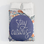 Stay Curious - Navy & Coral Duvet Cover Gallery Image 6